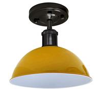 DC VOLTAGE Retro Semi Flush Mount Ceiling Pendant Lights, Modern Metal 30cm Light Shade, E27 Lamp Holder with Max 60w of Power for Kitchen, Living Room, Hallway