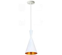 DC VOLTAGE Retro Vintage Pendant Light Shades Contemporary Pendant Ceiling Light White Metal Ceiling Lighting E27 Light Lamp Fixture [Energy Class A+++] (Type 1)
