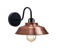 DC VOLTAGE Rustic Industrial Copper Wall Sconce - Gooseneck Outdoor Barn Light Fixture, Vintage Metal Garage, Farmhouse, and Exterior Lighting, Weather-Resistant