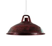 DC VOLTAGE Rustic Red Ceiling Light Shade 30cm Metal Lamp Shade Pendant Lighting Ceiling Light Shade, Ceiling Fitting Light & Industrial Style Light for Indoor Pendant Light Shade Kitchen lamp Shade