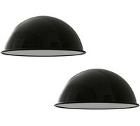 DC VOLTAGE Set of 2 Metal Lamp Shades Modern Easy fit 40cm Shiny Black Dome Shaped Ceiling Pendant Light Shades for Living Room, Bedroom, Restaurant, Bar, Cafe