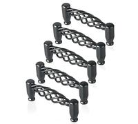 DC VOLTAGE Set of 5 Traditional Drawer Cabinet Handle, Hole Distance 128mm, Black Metal Bird Cage Furniture Door Pull Handles, Antique Bow Handle, Drawer, Door, Cupboards, Livingroom, Kitchen