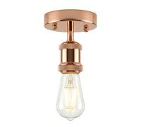 DC VOLTAGE Single Head Fully Earth Ceiling Light Retro Rose Gold Flush Mount E27 Lamp Holder Sconce Chandeliers Pendent Set for Living Room