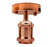 DC VOLTAGE Single Head Fully Earth Ceiling Light Retro Rose Gold Semi Flush Mount E27 Lamp Holder Sconce Chandeliers Pendent Set for Living Room Dining Room