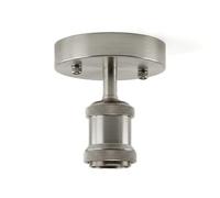 DC VOLTAGE Single Head Fully Earth Ceiling Light Retro Flush Mount E27 Lamp Holder Sconce Chandeliers Pendent Set (Satin Nickel)
