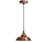 DC VOLTAGE Single Head Pendant Light 22cm Copper Finish E27 Metal Lighting Adjustable Modern Retro Style Ceiling Light Shade for Home Office Cafe Bistro and Restaurant