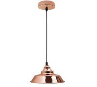 DC VOLTAGE Single Head Pendant Light 22cm Rose Gold E27 Metal Lighting Adjustable Modern Retro Style Ceiling Light Shade for Home Office Cafe Bistro and Restaurant
