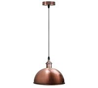 DC Voltage Single Indoor Copper Ceiling Pendant Light 30cm Fitting Industrial Loft Suspension E27 Lighting for Bedroom, Hall, Dining Room, Lounge