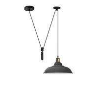 DC VOLTAGE Spider Lamp Pendant Light Height Adjustable Metal Cone Lamp Shade Retro Industrial Ceiling E27 Holder Fitting Grey