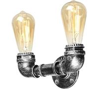 DC VOLTAGE Steampunk Wall Sconce E27 Brushed Silver 20cm Base Creative Vintage Wall Mounted Light Fixture for Living Room Kitchen Bathroom Bar Restaurants Coffee Shop