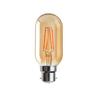 DC VOLTAGE T45 LED Bulb,Bayonet 4W Edison Light Bulb, B22 Retro Filament T45 Tubular Light Bulbs,Vintage Light Bulbs,2200K Warm White Amber Glass Decorative for Ceiling Fan Chandeliers