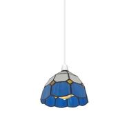 DC VOLTAGE Tiffany Glass Shades Stained Glass Lamp Shade 16cm Blue and White Fan Shades Wall Lamp Pendant lamp Replacement Shades (Style 5)