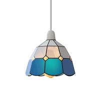 DC VOLTAGE Tiffany Light Shade Replacement 16cm Blue Colored Stained Glass Lamp Shade Replacement Home Decor Lampshades Accessories Fit for Pendant Light Ceiling Lights Wall lamp