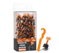 DC VOLTAGE Tile Leveling System 200pcs Reusable Tile Levelers Spacers Special Wrenches T-Shaped Steel Needles Tile Leveling Tool Kit for Building Walls Floors