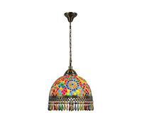 DC VOLTAGE Turkish Style Mosaic Glass Handmade Ceiling Pendant Light Stained Glass Decorative Multicolour Pendant Handmade Lighting Fixture (with Bulb)