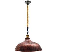 DC VOLTAGE Vintage 1m Adjustable Rustic Red Retro E27 Pendant Hanging Lighting Fixture, Modern Ceiling Light Set, 36cm Light Shade Ceiling Fitting Suspended Light Without Bulb