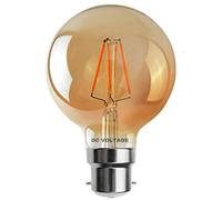 dc Voltage Vintage Beyonet LED Dimmable Bulb, Edison G95 4W LED Filament Light Bulb, B22 Warm White 2700K Amber Glass,Energy Saving Old Fashion Globe Bulb Retro Style Decoratve - Pack 1