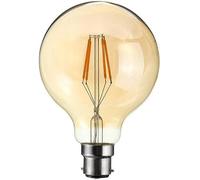 DC VOLTAGE Vintage Beyonet LED Bulb,G95 B22 4W Edison Light Bulbs,Retro GLS Large Bulbs Decorative Filament Dimmable, 220V Warm White Lighting 2700K 400 Lumen CRI>90 Energy Saving.
