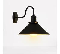 DC VOLTAGE Vintage Black Swan Neck Wall Lamp - Industrial Metal Wall Sconce with Cone-Shaped Shade E27 Base for Bedroom, Living Room, Kitchen, Hallway, Cafe, Bar, Bedside Indoor Lighting