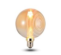 DC VOLTAGE Vintage Bulb Amber Glass Tubular E27 Edison Screw Light Bulb Non Dimmable Decorative Bulbs Warm White 2000k 170V-260V Retro E27 Screw Bulb for Chandeliers Pendant Lanterns Lamps