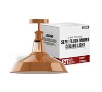 DC VOLTAGE Vintage Ceiling Pendant Light Fitting, Flush Mount Kitchen Light, Metal E27 Pendant Lighting with Light Shade for Living Room, Bathroom, Hallway (Rose Gold 1)