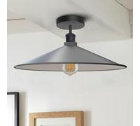 DC VOLTAGE Vintage E27 Flush Mounted Ceiling Light Fixture 40cm Grey Lampshade Easy to Fit Anti Rust Durable Metal LED Ceiling Lighting Chandelier Ceiling Lights for Kitchen,Livingroom,Bedroom EPC