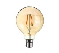 DC VOLTAGE Vintage Edison G80 Globe LED Bulb, 4W B22 Bayonet Cap, Warm White 2700K, Retro Style Decorative Light for Home, Café & Bar, Energy-Saving Filament Design, Pack of 1.