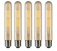 DC VOLTAGE Vintage Edison Light Bulbs Led Filament Bulb Retro Amber Glass Screw Old Fashioned Style Screw LED Bulb Dimmable Decorative Lamp E27 220-240V Amber Lights UK (T185 4W - Pack 5)