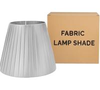 DC VOLTAGE Vintage Fabric Lampshades with Free A60 Bulb 22CM Silver Coolie Shape Ceiling Light for Table Lamps Floor Lamp Shade for Living Room Bedroom Hallway Kitchen and Home Decor