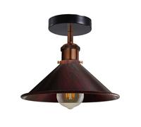 DC VOLTAGE Vintage Flush Mount Ceiling Lighting Cone Pendant Ceiling Lampshade E27 Fitting for Living Room Kitchen Bedroom Hallway Easy Fit Durability 22cm Rustic Red Without Bulb