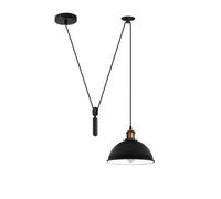 DC VOLTAGE Vintage Industrial Ceiling Pendant Gray Dome 32cm Light Shade Metal Fitting E27 Holder Hanging 2m Adjustable Flex Cable with Ceiling Rose for Bar Pub Restaurant Gallery Cafe