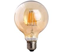 DC Voltage, Vintage LED E27 Bulb, G95 8W Globe Dimmable LED Filament Edison Screw, Warm White 2700K Amber Glass Old Fashioned Decorative Bulb 90% Energy Saving, Pack of 1
