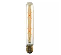 DC VOLTAGE Vintage LED E27 Bulb, T185 Tubular 4W Dimmable, Edison Screw Warm White 2700K Amber Glass Light Bulb, Retro Style Old Fashioned Decorative Tube Cage Lamp, AC220V
