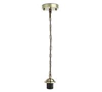 DC VOLTAGE Vintage Pendant Light Fitting - Antique Brass Ceiling Rose with Adjustable Hanging Chain E27 Holder, Perfect for Kitchen Island, Dining Room & Bar Lighting