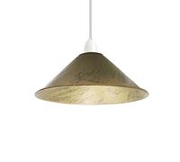 DC VOLTAGE Vintage Retro Light Shade, Metal Cone Lampshade, Easy Fit Industrial 22cm Lamp Shade, 4cm E27 Pendant Hole for Kitchen, Living Room, Hallway (Brushed Brass)