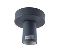 DC VOLTAGE Vintage Semi Flush Mount Light Fitting Easy Fit E27 Grey Metal Ceiling Fitting for Living Room Kid Room Lounge Decorative Small Fixture