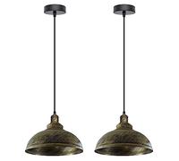 DC VOLTAGE Vintage Single Way Industrial Ceiling Pendant Lighting Metal Dome Shade Adjustable Hemp Rope Hanging Light is Perfect of Kitchen, Restaurants, Offices