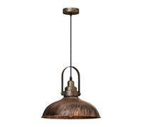 DC VOLTAGE Vintage Style Brushed Copper Metal Ceiling Pendant Light 36cm W Curvy Shape Industrial E27 Large Lamp Shade Fitting Fixtures Easy Fit Decor for Island Kitchen Bedroom Cafe Living Room