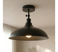 DC VOLTAGE Vintage Style Semi Flush Mount 180 Degree Adjustable E27 Base with Bulb Socket Vintage Style Unique Cone Shape Ceiling Mount Lighting