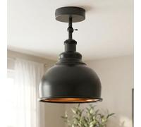 DC VOLTAGE Vintage Style Semi Flush Mount 180 Degree Adjustable E27 Base with Bulb Socket Vintage Style Unique Cone Shape Ceiling Mount Lighting