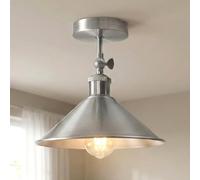 DC VOLTAGE Vintage Style Semi Flush Mount 180 Degree Adjustable E27 Base with Bulb Socket Vintage Style Unique Cone Shape Ceiling Mount Lighting