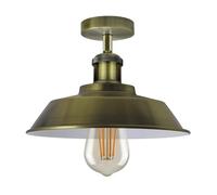 DC VOLTAGE Vintage Style Semi Flush Mount E27 Base with Bulb Socket Vintage Style Unique Cone Shape Ceiling Mount Lighting for Kitchen Livig Room Bedroom (Black,with Bulb)