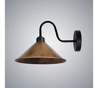 DC VOLTAGE Vintage Swan Neck Wall Sconce with 22cm Metal Cone Shade Rustic E27 Base Wall Mounted Lighting Fixture for Bedroom Living Room Corridor Hallways Restaurant