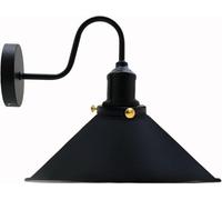DC VOLTAGE Vintage Swan Neck Wall Sconce with 22cm Metal Cone Shade Rustic E27 Base Wall Mounted Lighting Fixture for Bedroom Living Room Corridor Hallways Restaurant