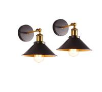 DC VOLTAGE Vintage Wall Sconce Black Antique 240 Degree Adjustable Industrial Wall Light for Restaurants Galleries Aisle Kitchen Room Doorway 2 Pack Not Battery Powered