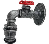 DC VOLTAGE Vintage Water Pipe Wall Light Fixtures Creative Metal Steampunk Pipe Retro Wall Lamp E27 60W Max for Bedroom Kitchen Cafe Hotel Bar Pub Farmhouse (Brushed Silver)