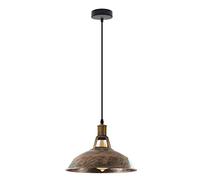 DC VOLTAGE White Vintage Industrial E27 Ceiling Pendant Light Metal Barn Slotted Shape Shade Hanging Indoor Retro Lights for Bedroom, Dining Room, Foyer, Home and Office (Brushed Copper + Bulb)