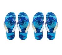 DC VOLTAGE Women Toe Post Flip Flops Rubber Beach Summer Slippers Camouflage Design Beach Comfortable.(2 Pack) (Royal Blue, UK Footwear Size System, Adult, Women, Numeric, Medium, 11)