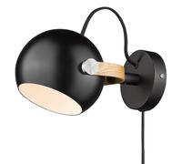 DC Wall Lamp Ø12 Black/ Oak