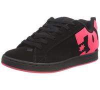 DC Women's Court Graffik Casual Low Top Skate Shoe, Black/Hot Pink, 3.5 UK